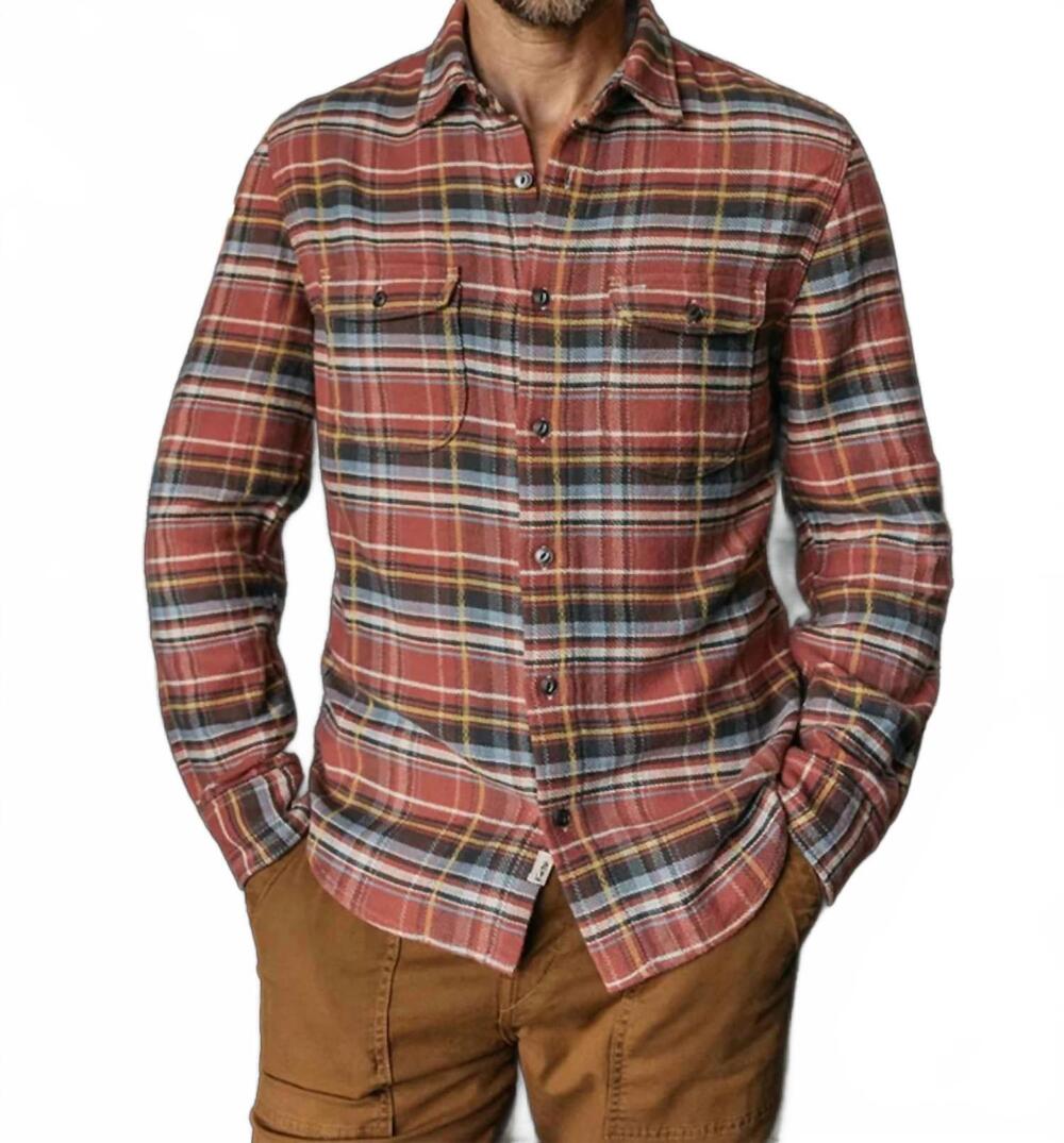 NEW HIROSHI KATO brace vintage diamond plaid shirt in ruby